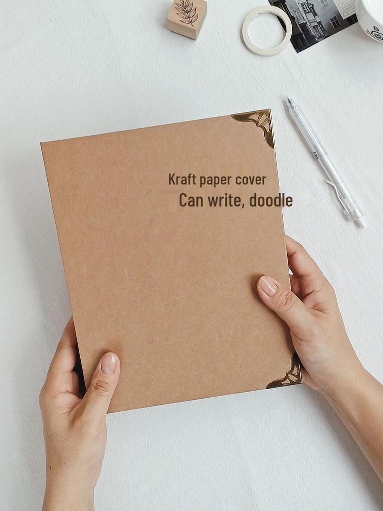 Блокнот на кольцах из крафт-бумаги формата А5: Ретро Журнал и Литературный Дневник Путешествий Планировщик для Девочек