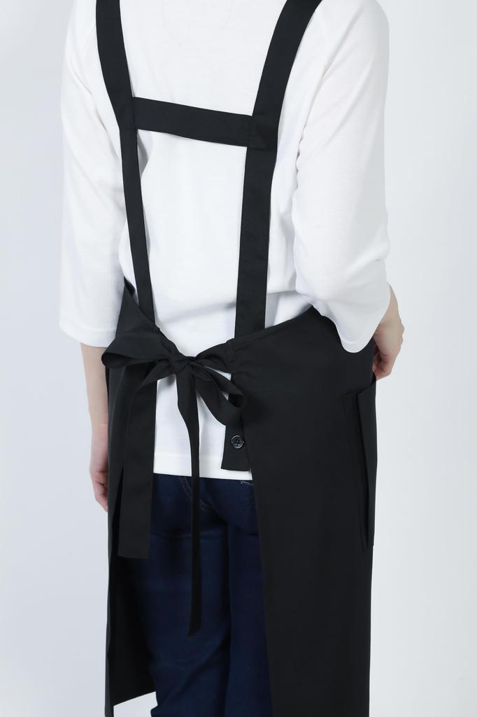 Bib Apron Bib Apron GT7013 Unisex Restaurant Uniform Black L [Seven Uniform] H-Shaped