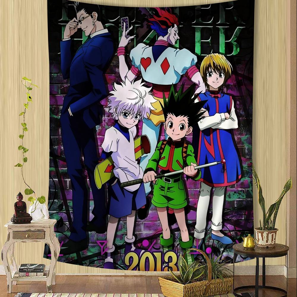 Аниме Охотник х Охотник Классический Винтажный Цветной Гобелен Настенный Бохо Настенные Гобелены Мандала Настенное Искусство Декор