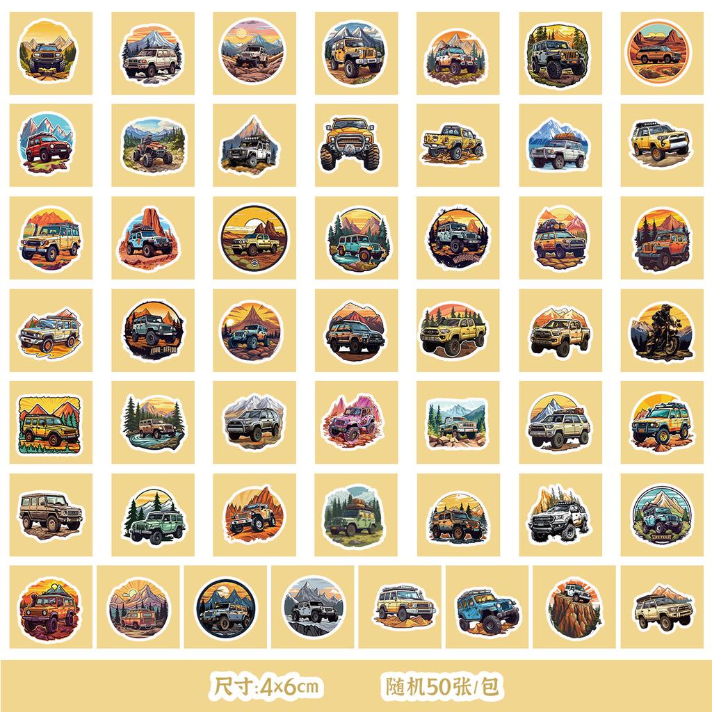 50/100 Transportation Stickers Mobile Phone Water Cup Waterproof Decorative Stickers Children DIY Hand Account Stickers