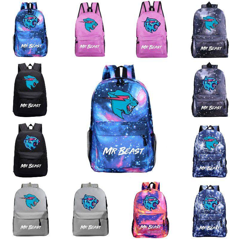 Рюкзак Mr Beast Lightning Cat большой вместимости, школьная сумка из дышащего материала
