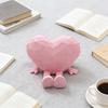 Sitting Heart Ornament Cute Heart Figurine with Movable Legs Home Office Desk Shelf Love Heart Statue Gift for Lovers Friends