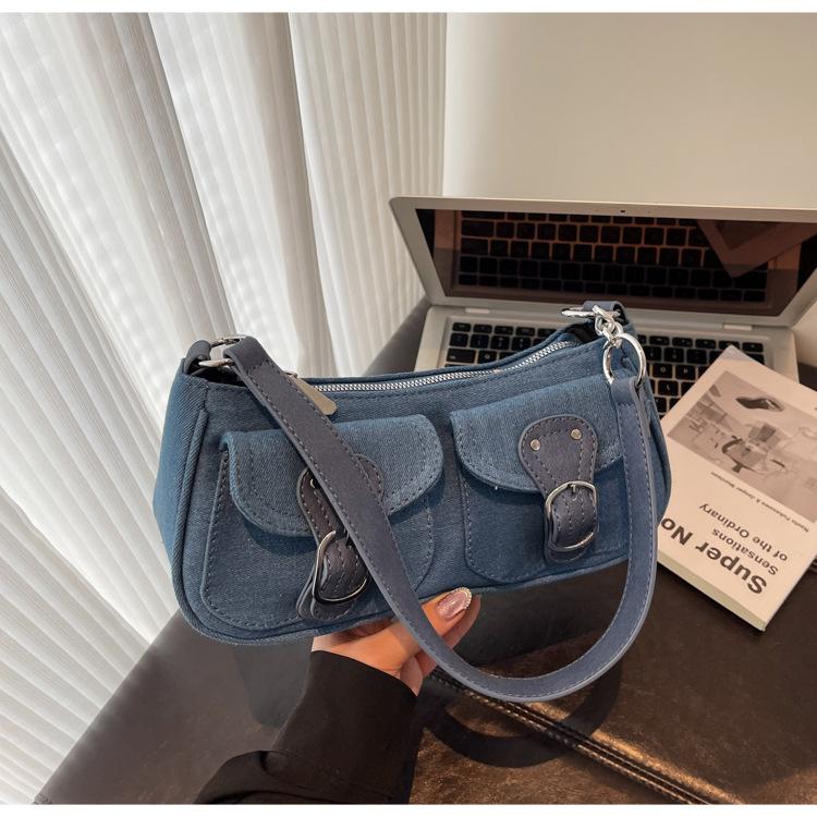 Ретро зарубежная наплечная женская сумка 2025 новая популярная нишевая дизайнерская ручная модная сумка-багет корейская версия сумка подмышку