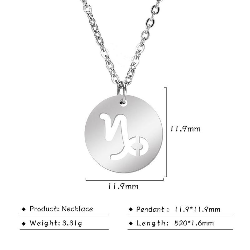 Ожерелья из нержавеющей стали со знаком зодиака, 12 колье-подвески в виде созвездия, Овен, Весы, Лев, колье, подарок на день рождения