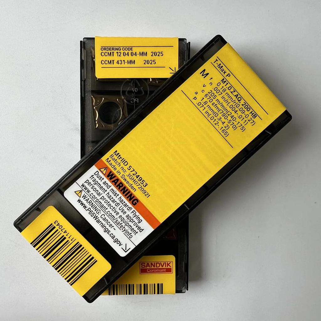 Original Sandvik / CCMT120404-MM 2025 / CNC Lathe Carbide Blade 10 Pcs