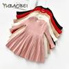 Girls Long Sleeve Sweater Dress Girls Princess Baby Girl Clothes Knitting Sweet Tutu Party Dresses Christmas Little Girl Clothes