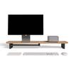 Amesoba Wooden Monitor Stand Tabletop Desk Shelf White (Top Plate Oak/Parts Black)