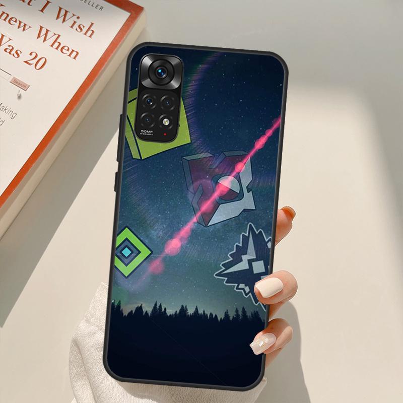 Чехол Geometry Dash для Xiaomi Redmi Note 11 10 Pro 8 9 9S 10S 11S 9A 9C 10A 10C K40 K50 Игровой чехол