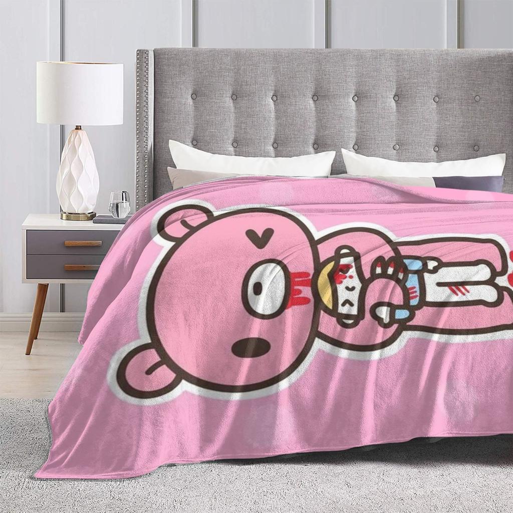 Gloomy Bear Flannel Blanket Winter  Warm Soft Throw Blanket for Kids Bedroom Fashion Bedspread Sofa Bed Cover