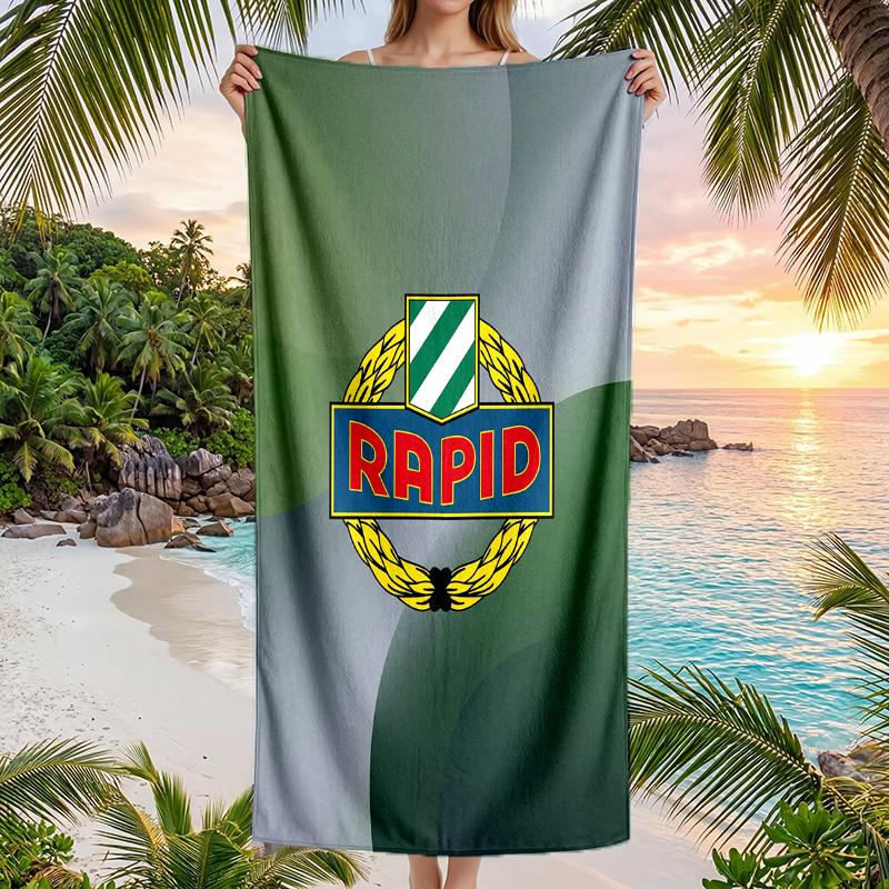 Rapid Wien FC принт Быстросохнущее пляжное полотенце Микрофибра Впитывающее Портативное для путешествий Полотенце для плавания