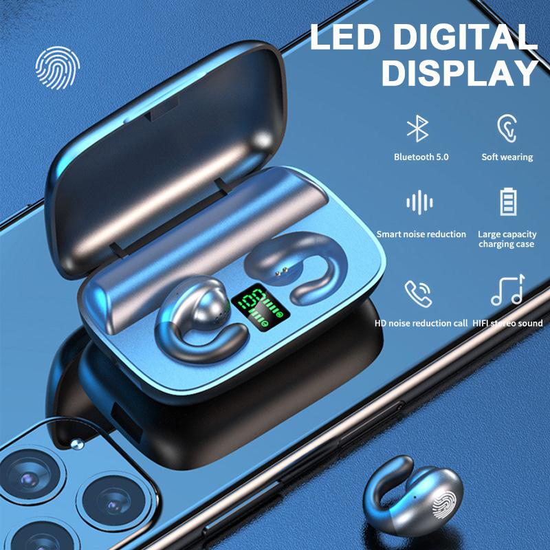 Wireless Bone Vaorlo Earphones Conduction Touch Control Stereo Music Nosie Cancel Hifi Music With Hd Mic For All Smartphones