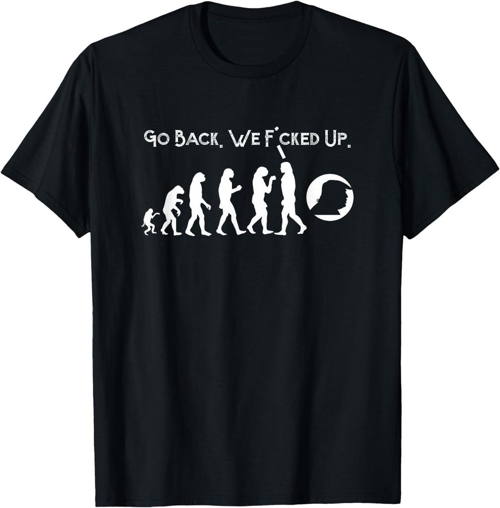 Смешная футболка против Трампа - Возвращайся! Футболка Trump Evolution Tee