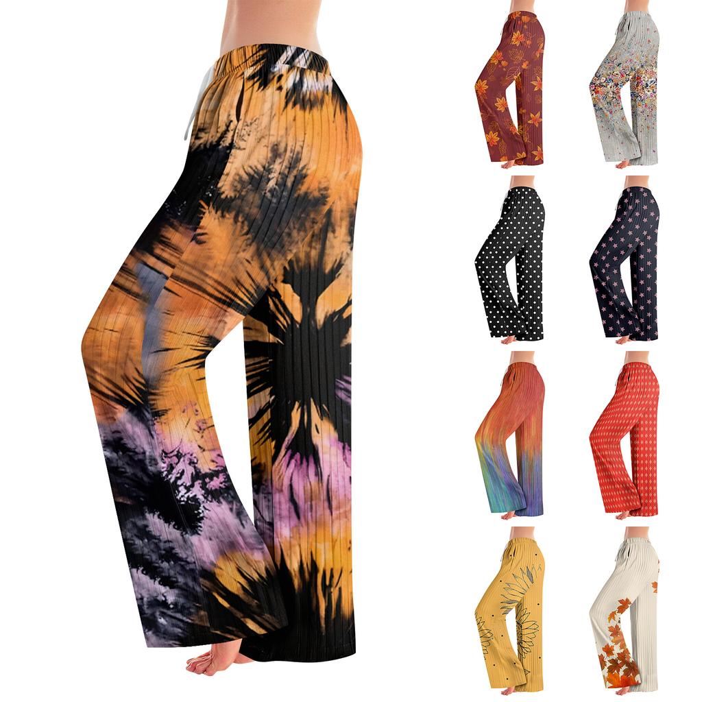 Pajama Pants , Sleepwear , Casual Drawstring Elastic Waist Pants , Comfortable Straight-leg Loose Pants