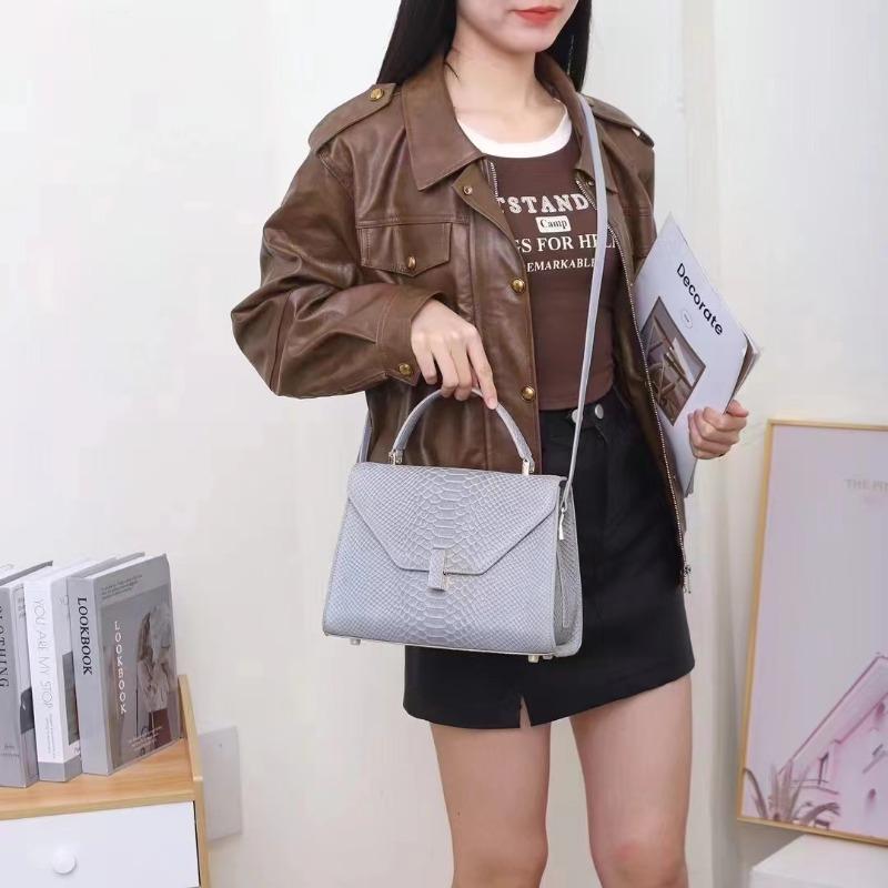 Легкая роскошная женская сумка с крокодиловым принтом из натуральной кожи с высококачественной текстурой, модная простая сумка через плечо на одно плечо