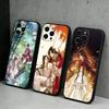 Аниме Хуа Чэн TGCF Чехол для телефона для iPhone 17, 16, 15, 14, 13, 12 Plus, Max Мягкий силиконовый черный чехол