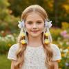 2pcs/set Extra Large Faux Flower Hairpin Silk Ancient Hair Ornaments  Children's Use