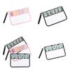 Clear Pvc Embroidered Alphabet Travel Toiletry Bag With Colorful Design