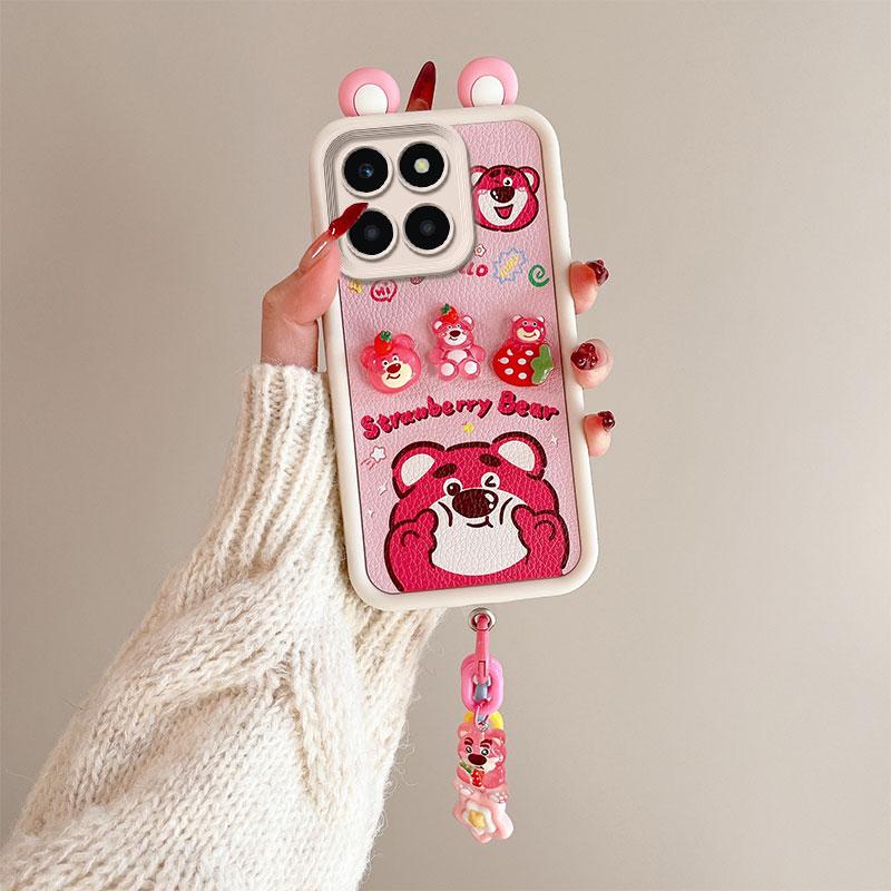 KEYSION Милый чехол с 3D-мультяшным рисунком для HONOR X6b с браслетом, мягкий силиконовый противоударный чехол для телефона Huawei Honor X6b 4G