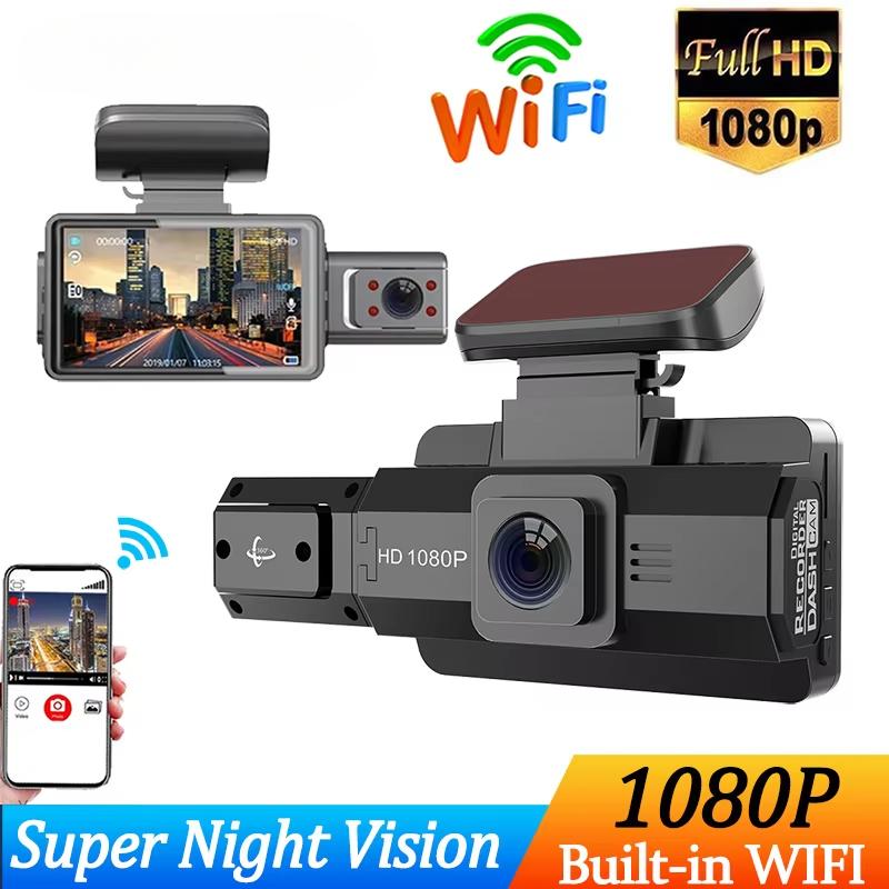 Камера 1080P для автомобиля WIFI APP с двумя объективами, видеорегистратор для автомобилей, передняя и внутренняя камера для автомобиля, автомобильный аксессуар