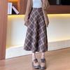 Женская осенне-зимняя миди-юбка с высокой талией в стиле Майяр ретро, эластичная, универсальная, большого размера, длинная