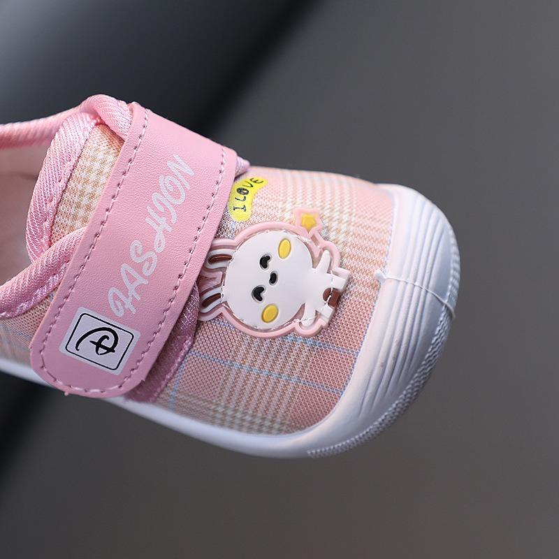 Детская весенне-осенняя прогулочная обувь для отдыха, тканевая обувь с милым кроликом, обувь для громкого звонка для мальчиков и девочек