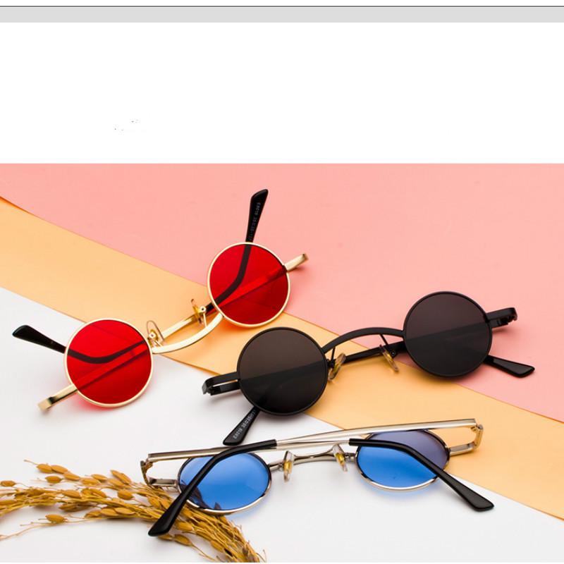 Лидер продаж, женские солнцезащитные очки в стиле ретро, маленькие круглые солнцезащитные очки в металлической оправе, винтажные мужские очки