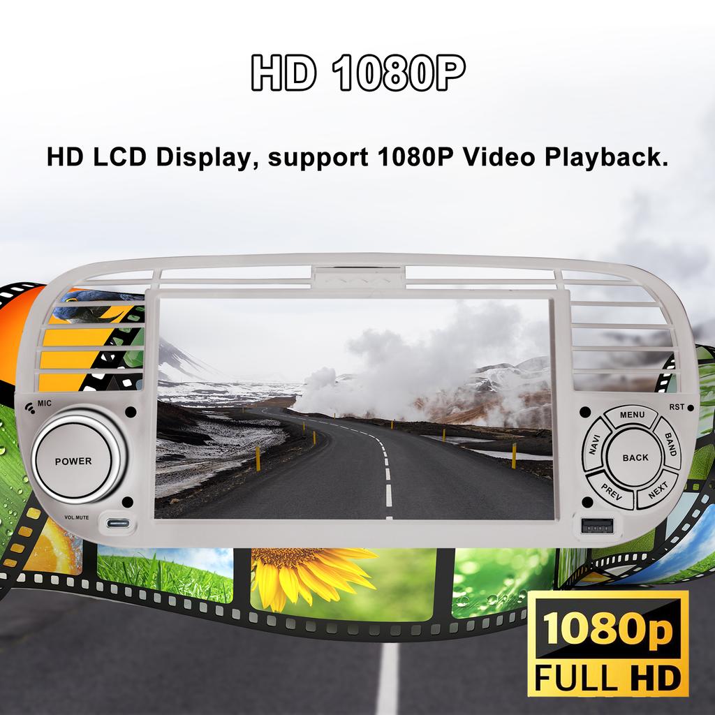 7-дюймовый Android-автомагнитола для FIAT 500 2007-2015, мультимедийный проигрыватель, GPS-навигация, поддержка автомагнитолы Carplay BT DAB OBD2 TPMS