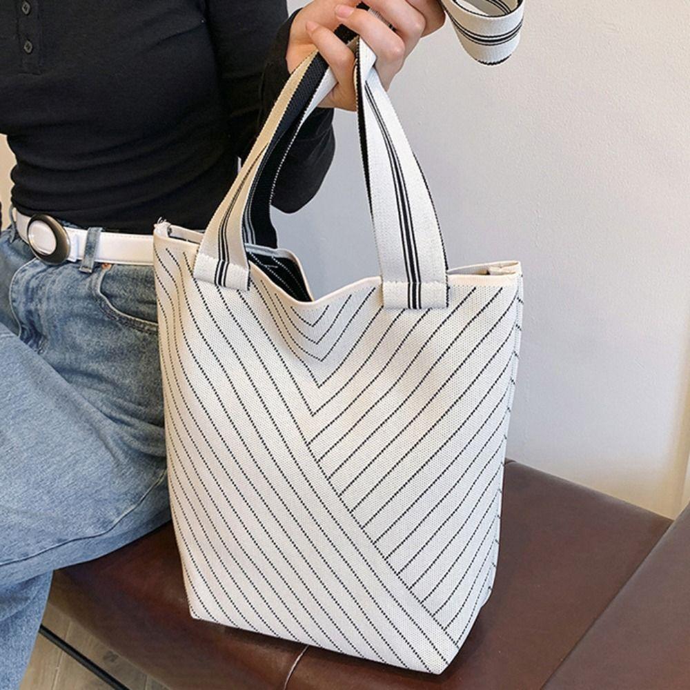 Shopping Bag Color Blocking Bucket Bag Large Capacity Casual Shoulder Bag  Outdoor