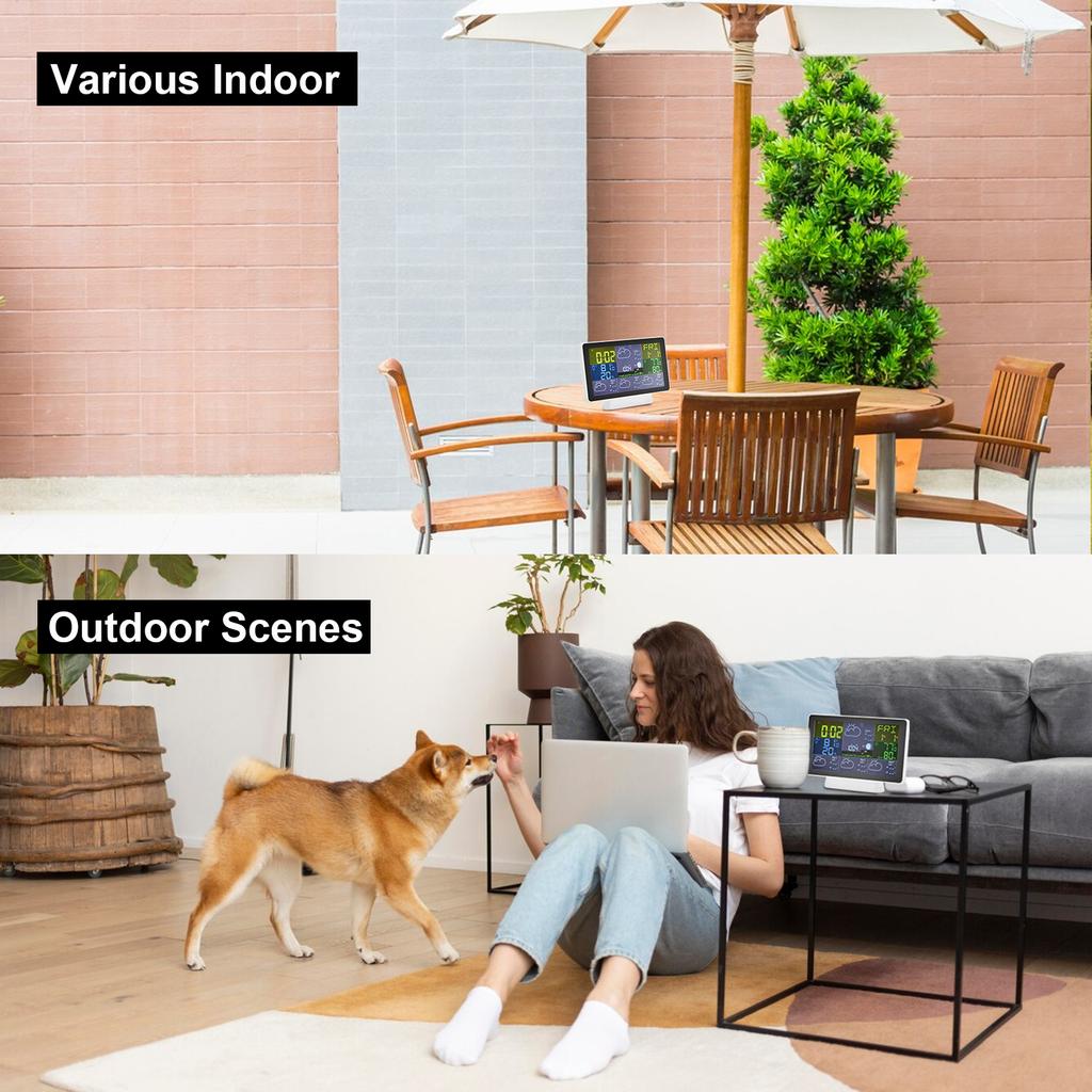 Умная метеостанция WIFI с наружным датчиком/7-в-1 метеостанция с погодой