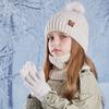 Children's Cap Scarf Gloves Three-Piece Set Coldproof Wool Cap Boys Girls Outdoor Warm Knitted Hat