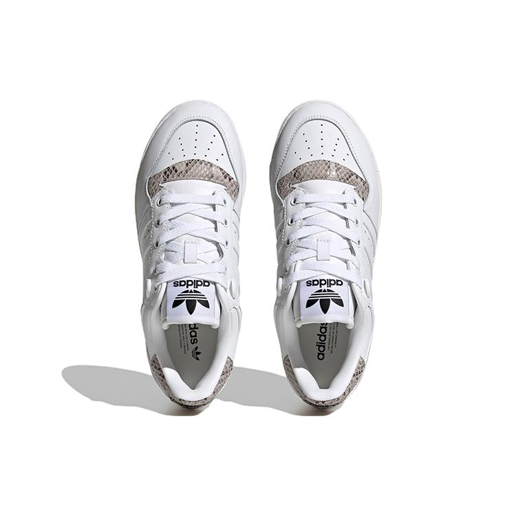 adidas Rivalry Low 86 Белые женские кроссовки из змеиной кожи Cloud-White Off-White Core-Black HQ7019