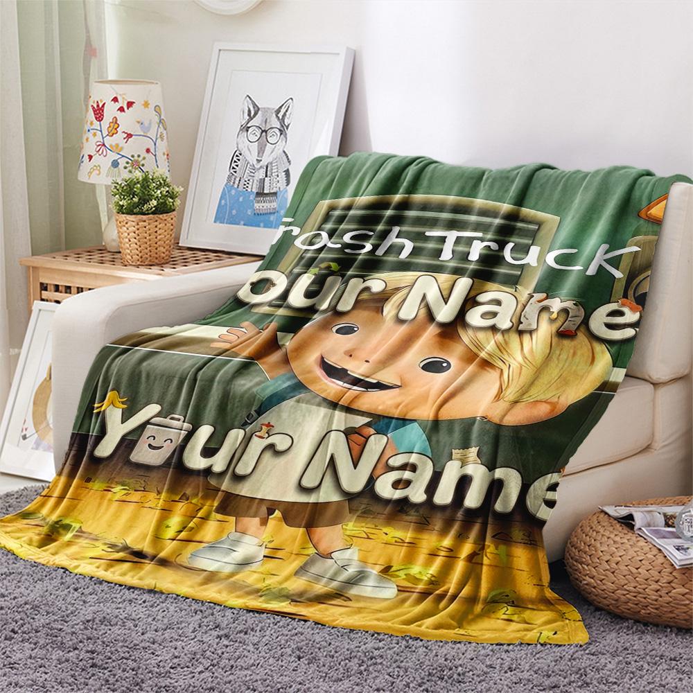 1PC Adventure Land Custom Name Patterned Flannel Blanket Suitable For All Seasons For Home Decor Warmth And Comfort Gifts Holiday Present