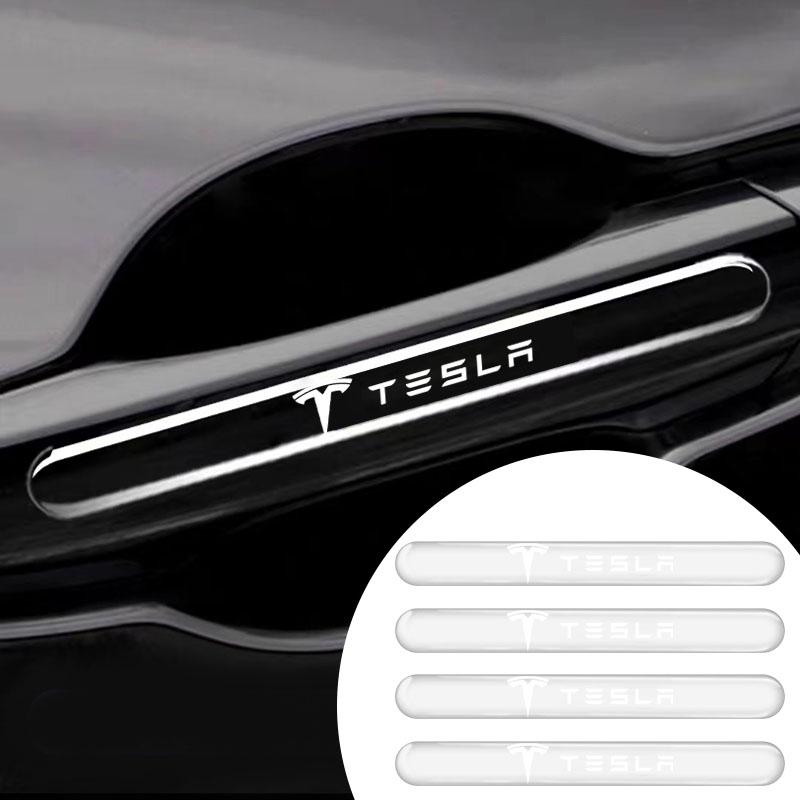 XLGJS1 Car Door Bowl Handle Protector Stickers Transparent Anti-scratch Film for Tesla Model 3 S Style Roadster Model X Y Hub Caps