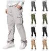 Мужские летние повседневные модные брюки-карго Мужские летние свободные однотонные брюки-карго