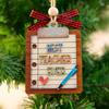 Best Teacher Ever 3D Wooden Ornament 4 Inch Classroom Gift Clipboard Design