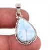Natural Republic Larimar Gemstone Handmade 925 Solid Silver Pendant 1.50" J9a44