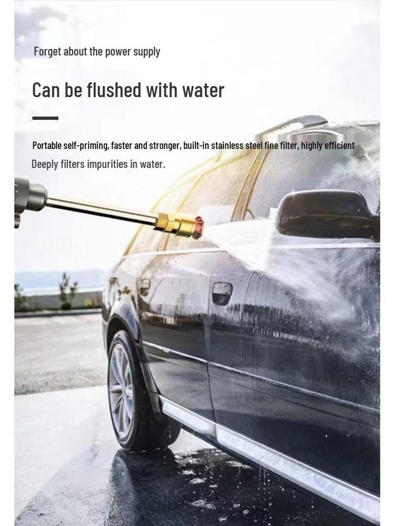 Rechargeable Cordless High-Pressure Car Wash Gun & Sprayer