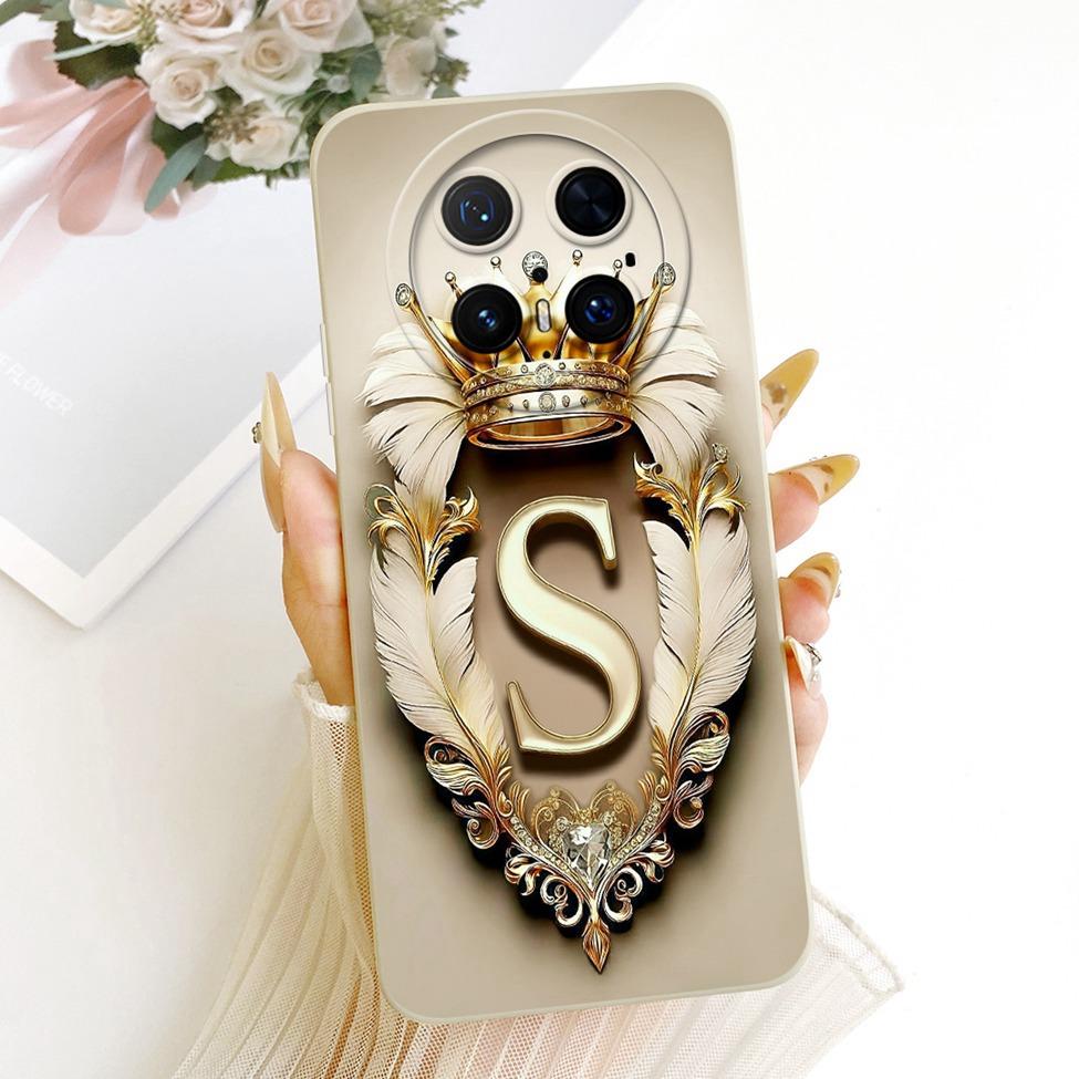 Case For Huawei Mate 70 Pro Cover Aesthetic Luxury A-Z Letter 2D Painted Silicone Casing For Huawei Mate 70Pro PLR-AL00 PLR-AL50