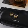 Yori Gold Silver Mix Color Wide Three Layer Earrings for Women 18K Gold Waterproof Plated Versatile Daily Jewelry Bijoux