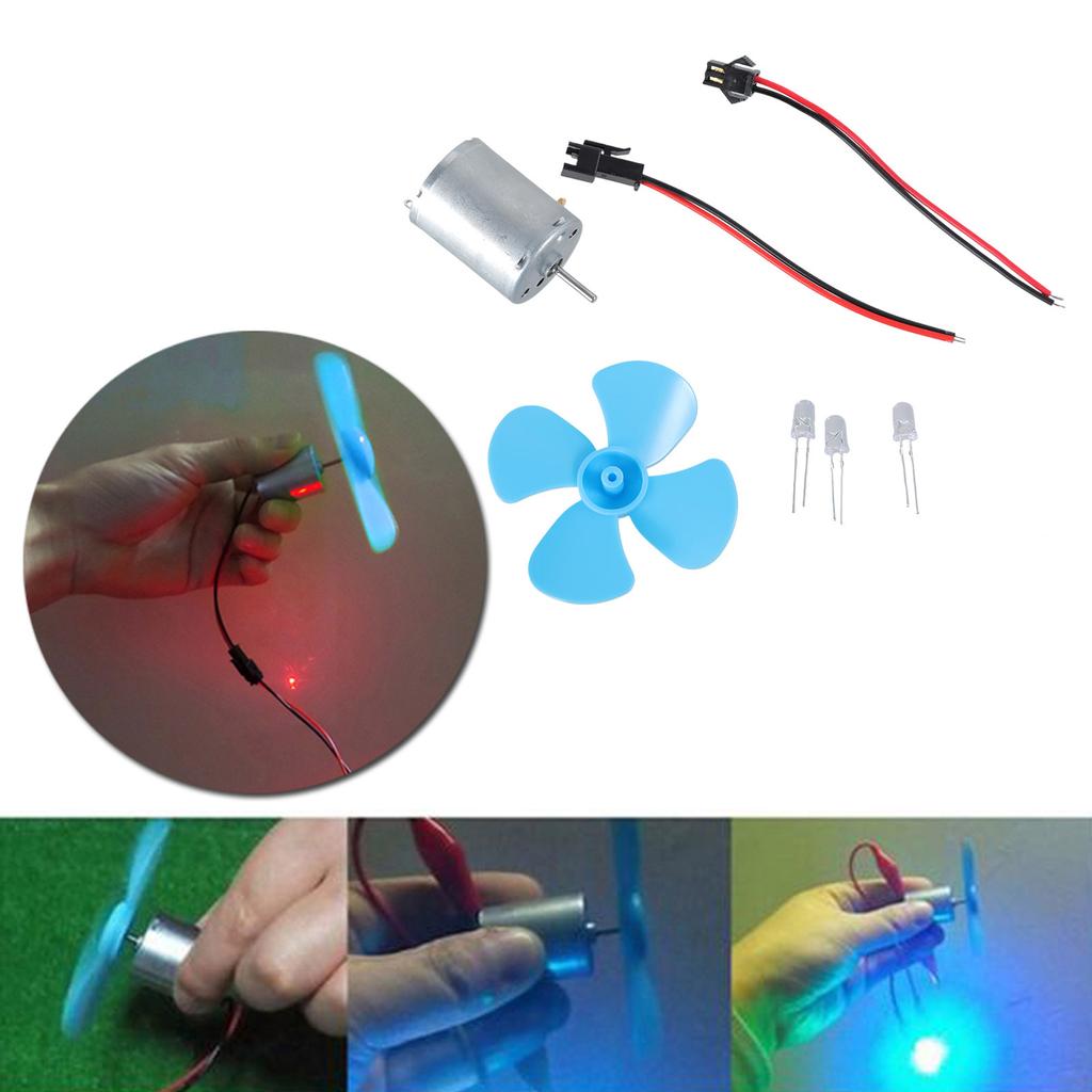 Мини-ветрогенератор, наборы для самостоятельной сборки, 6-9 В, ветер для турбинного микромотора/мини-лопасть Blue Leaf/диоды/кабели 60 мм