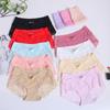 Women Sexy Underwear Mid-waist Panties Underwear Lace Pure Color Cotton Ladies Underwear Briefs
