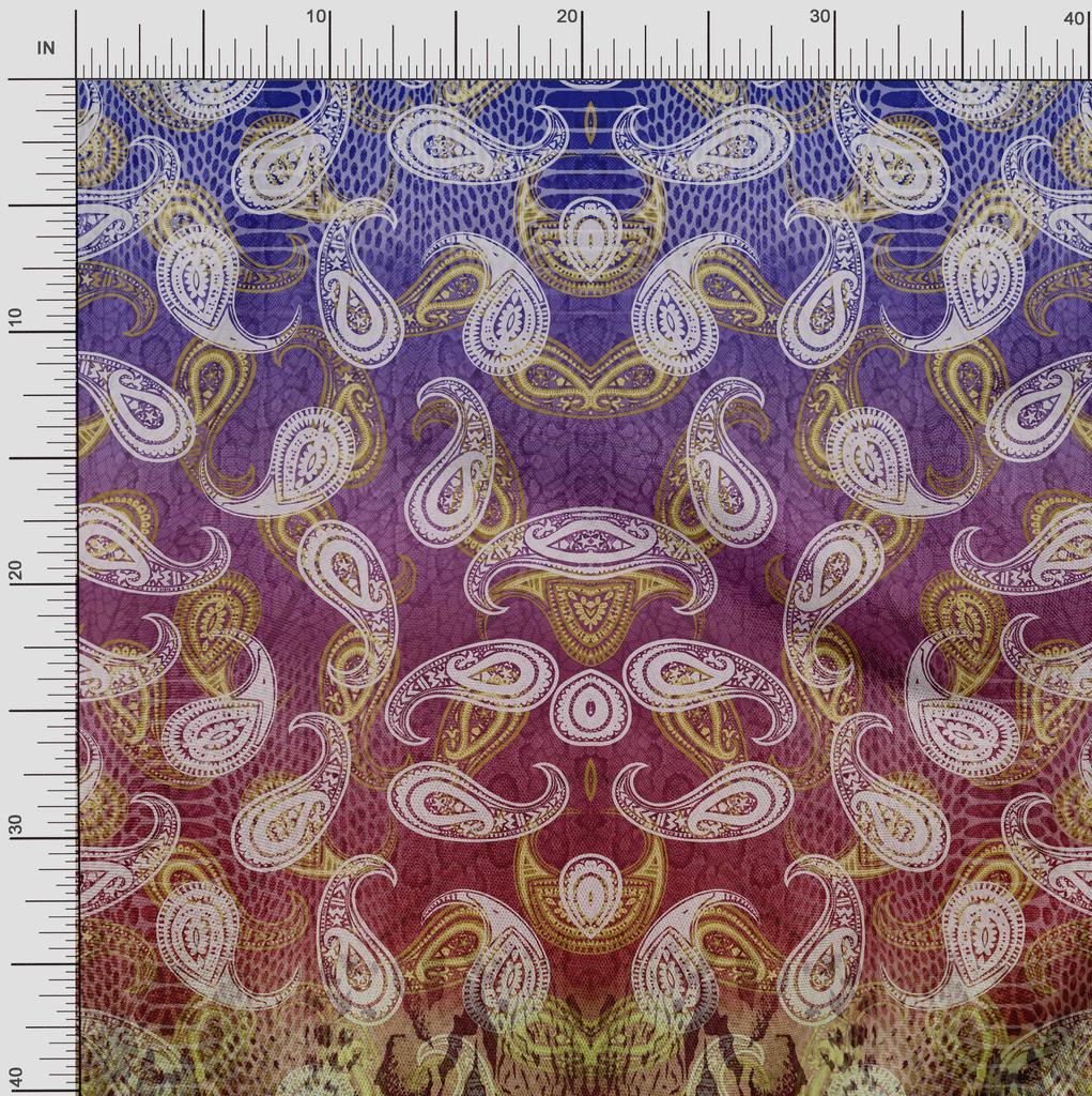 Soimoi Японская креп-сатиновая ткань с узором пейсли, принты на тканевой панели по метрам 42 дюйма