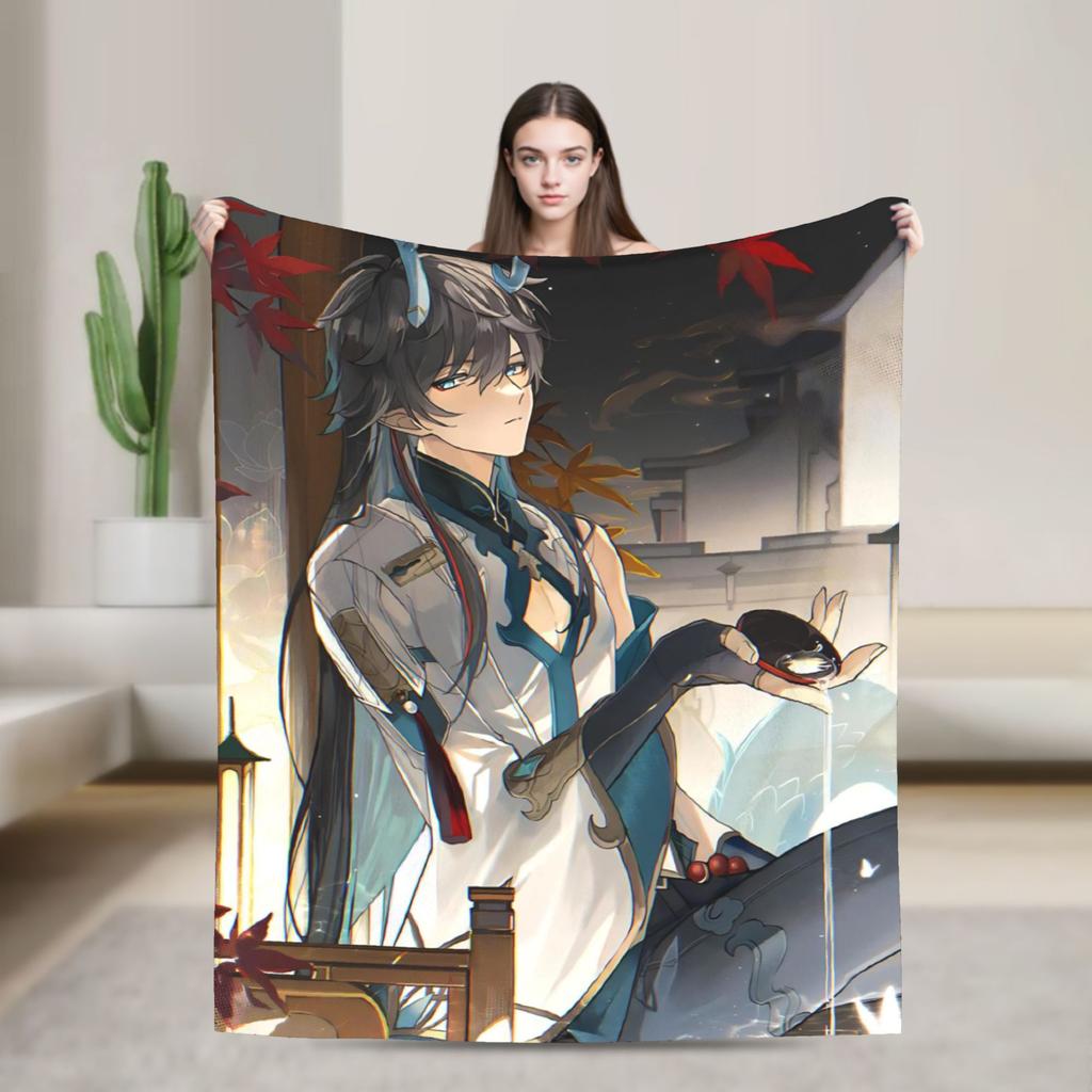 Супер Теплое ОдеялоДетское Взрослое Кемпинг Honkai Star Rail Плед Фланелевое Покрывало Для Улицы Новинка Покрывало для Дивана-Кровати