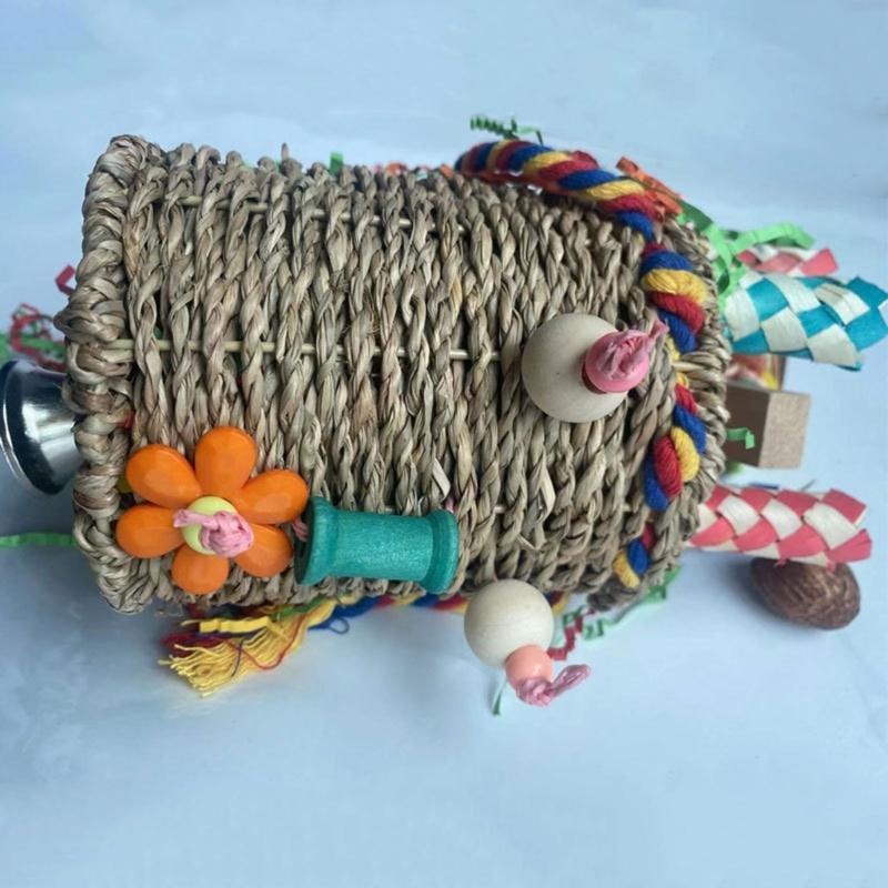 Chewable Parrot Bird Foraging Basket Bird Foraging Toy Seagrass Basket Bird Toy