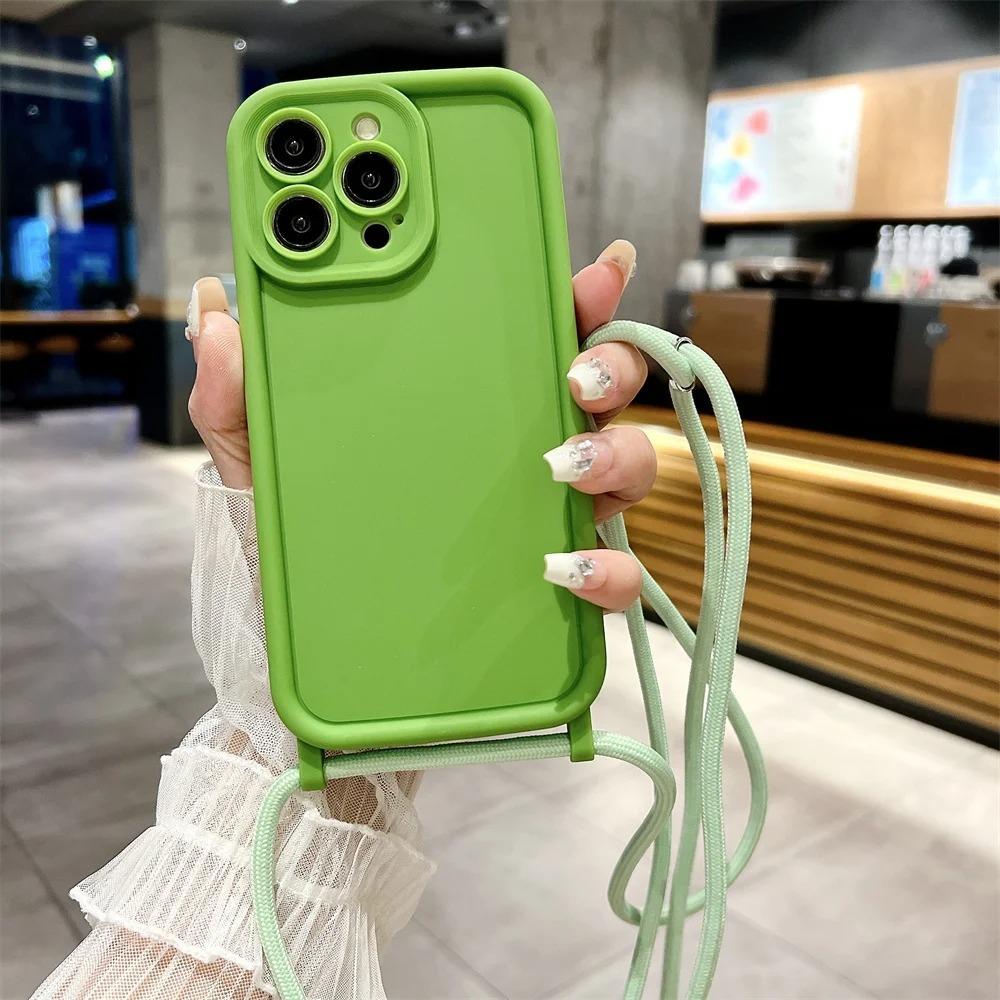 Чехол для телефона iPhone 14 13 15 Pro Max 12 11 X XR XS 7 8 Plus SE 2020 2022, регулируемый ремешок через плечо, веревка, мягкий чехол