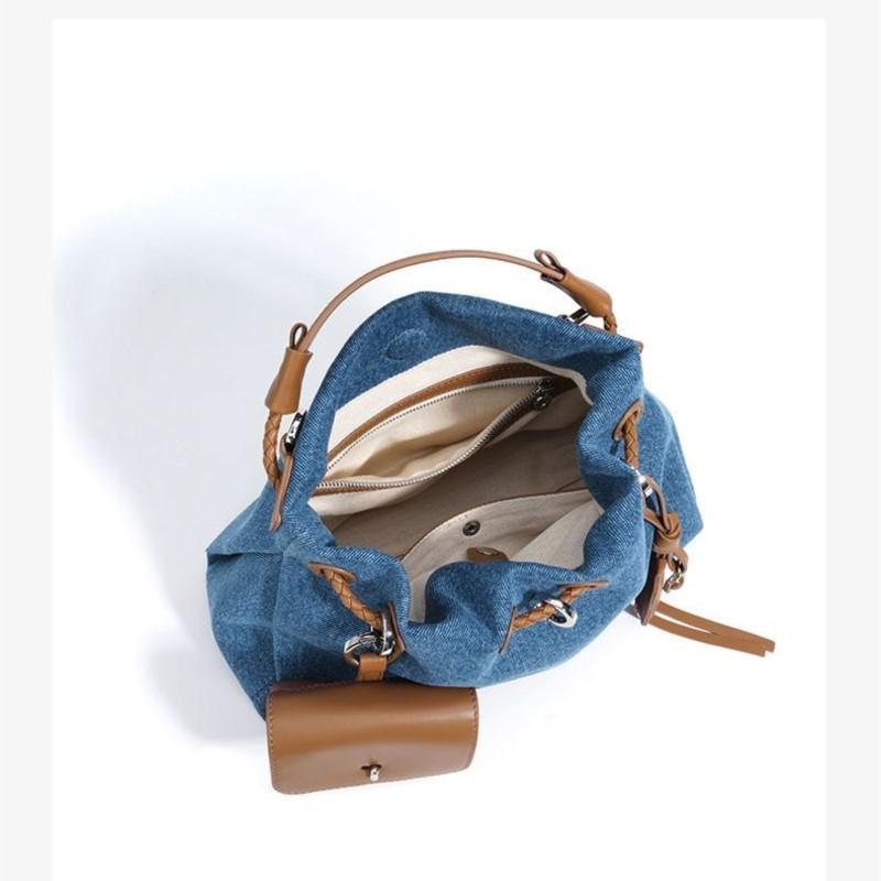 JIAERDI High Street Denim Bucket Bag Purse Women Retro Handle Luxury Design Casual Crossbody Bags Female Retro Messenger Bag Y2k