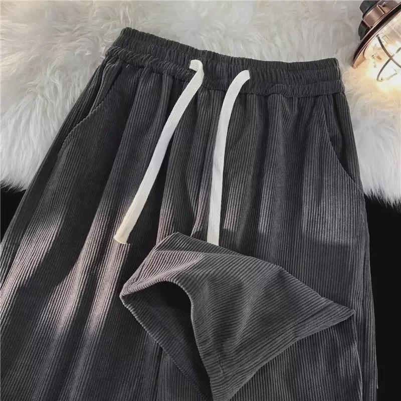 Men's High-End Wide-Leg Brown Corduroy Pants - 2023 Autumn Style