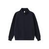 Unisex Oversized Zip-Up Hoodless Sweatshirt With Stand Collar 400G Cotton Blend Fall Casual Streetwear