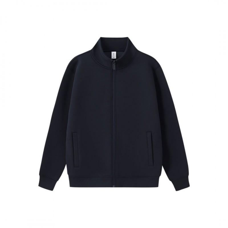 Unisex Zip-Up Stand Collar Cardigan Sweatshirt 400G Heavyweight Loose Casual Top