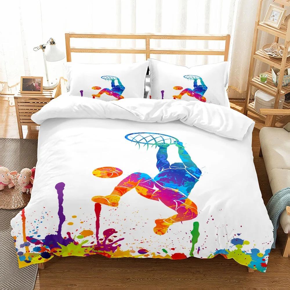 Фантастический 3D-принт баскетбольный пододеяльник комплект односпальный двуспальный двуспальный двуспальный двуспальный двуспальный двуспальный комплект постельного белья домашний текстиль постельное белье